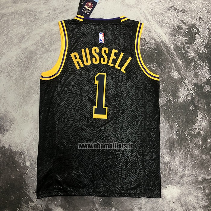 Maillot Los Angeles Lakers D'angelo Russell NO 1 Mamba 2021-22 Noir